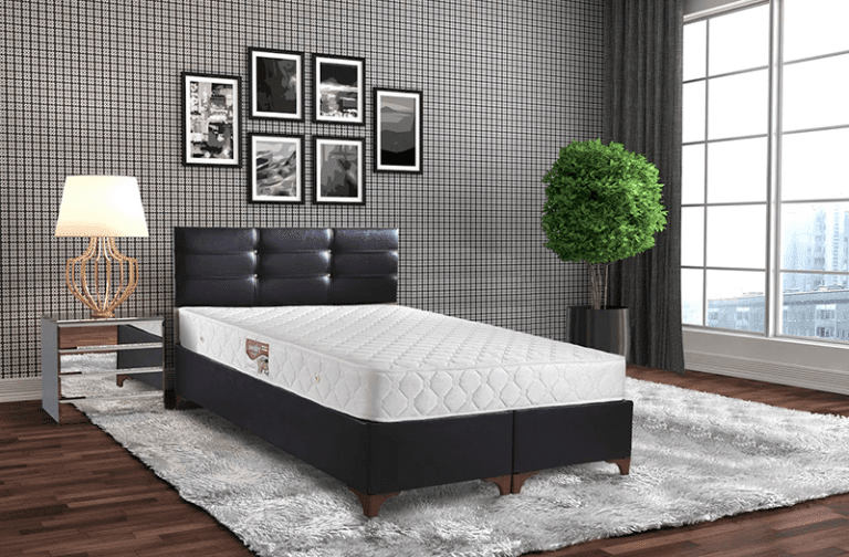 alp sengetøj kari̇zma sæt med bundmadras og sengegavl