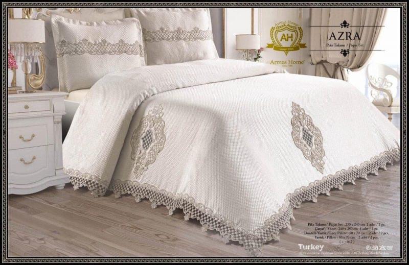 armes home azra bộ ga trải giường pique với khăn trải giường 230 x 240 cm