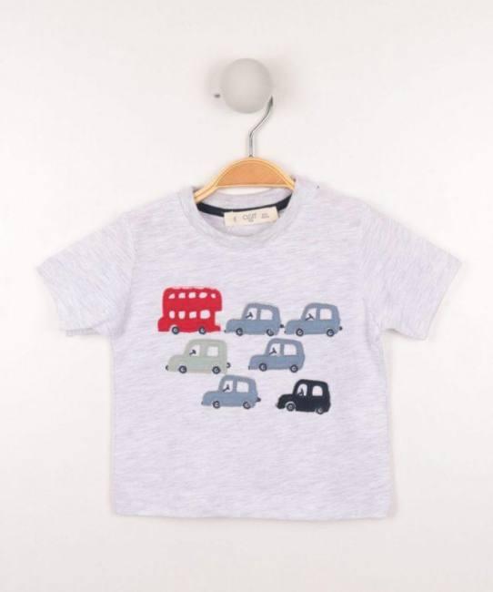 0-4 yaş araba aplikeli bebek tişörtü