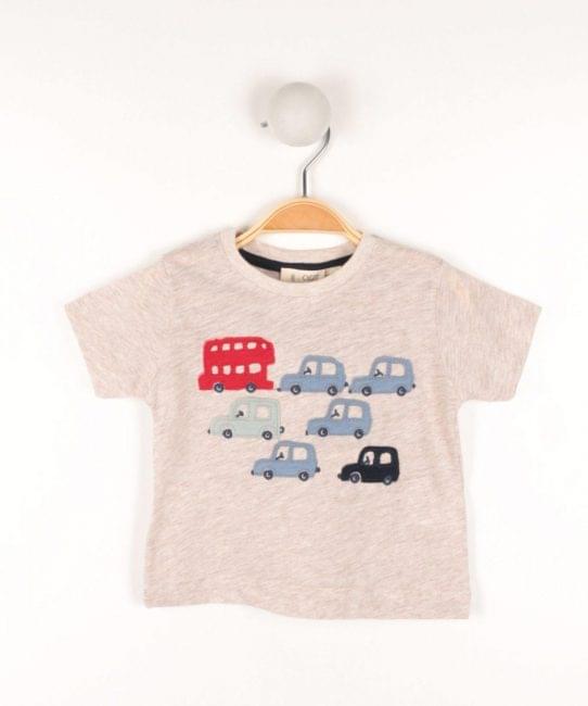 0-4 yaş araba aplikeli bebek tişörtü