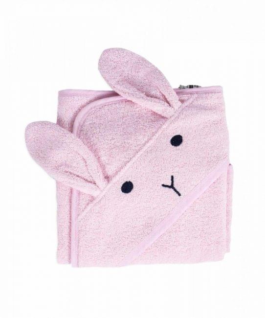 cigit 女童兔耳朵純棉粉紅色浴巾
