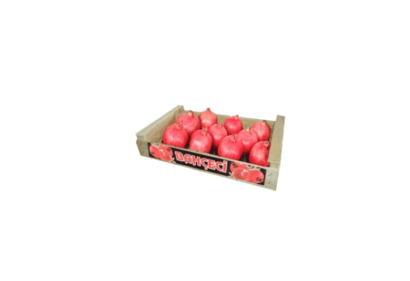 bahçeci jordbruk sur söt röd granatäpple frukter trälåda 5kg