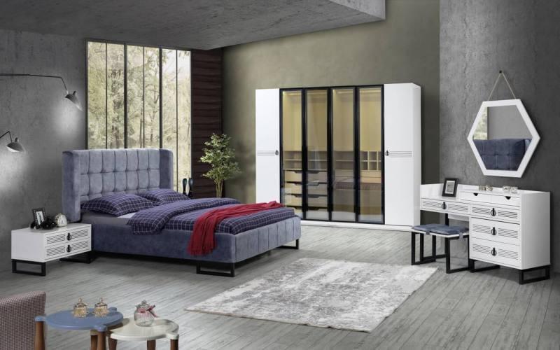 Şiptar modern clear bedroom furniture sets king queen full vanity dresses bed closet