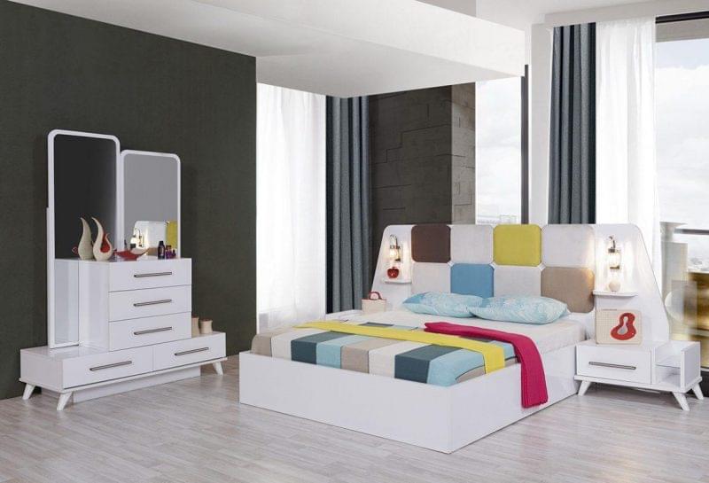 davenza ev mobilyaları karben beyaz yatak odası