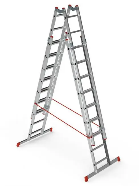 2-секционная двойная раздвижная промышленная алюминиевая лестница