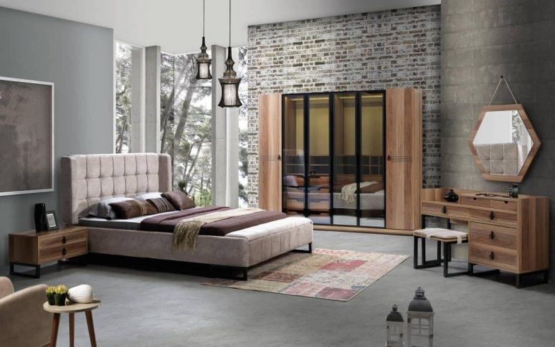 सिप्टर आधुनिक विलो बेडरूम फर्नीचर सेट - किंग क्वीन फुल वैनिटी ड्रेसेस बेड क्लॉज़ेट
