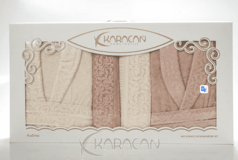 karacan տնային տեքստիլ aybuke ընտանեկան խալաթի հավաքածու
