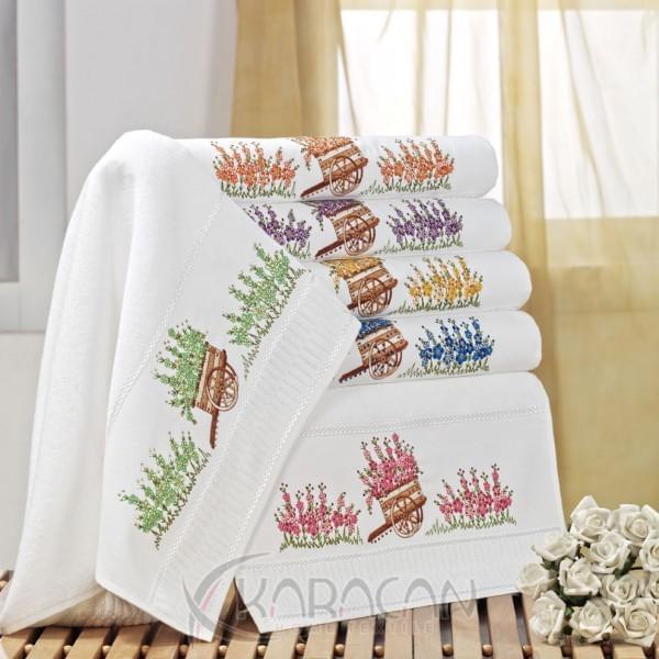 karacan ev tekstili işlemeli el havluları
