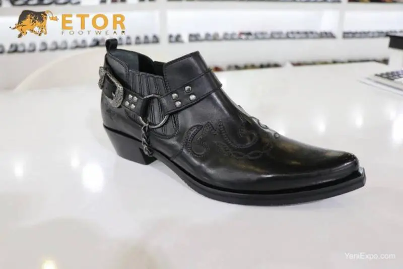 etor կոշիկներ կովբոյական արևմտյան բնական կաշվից տղամարդկանց կոճ կոշիկներ 2021 թ
