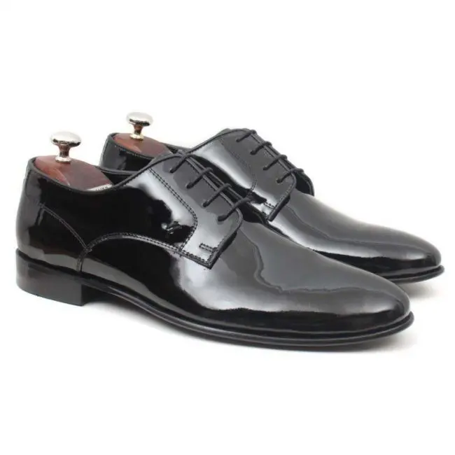 მოლიერის შავი ლაქის ტყავის კლასიკური მამაკაცის ფეხსაცმელი