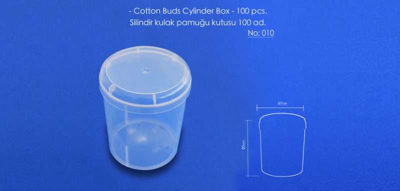 tozbey πλαστικά κυλινδρικά κουτιά για μπουμπούκια βαμβακιού 100 τεμ