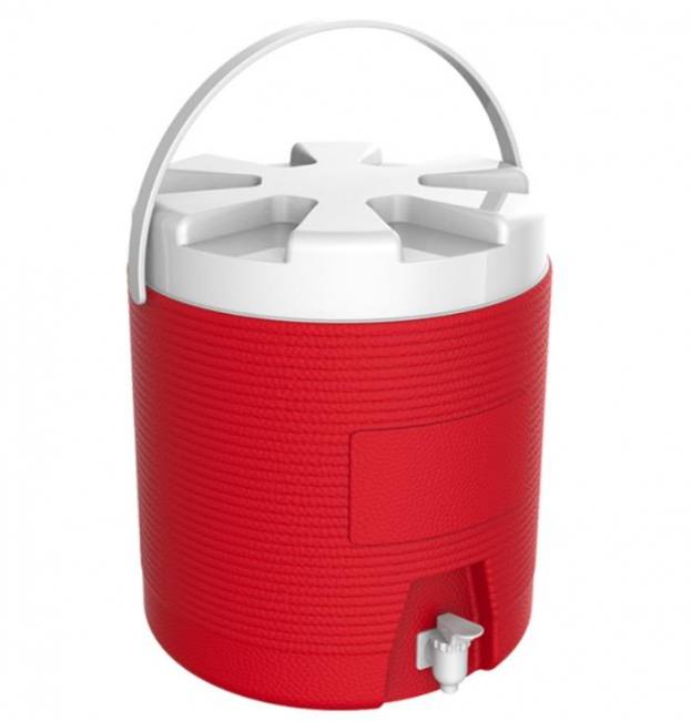 Kale termos 18-litrowy plastikowy piknikowy izolowany wodoodporny dzbanek na wodę termalną czerwony