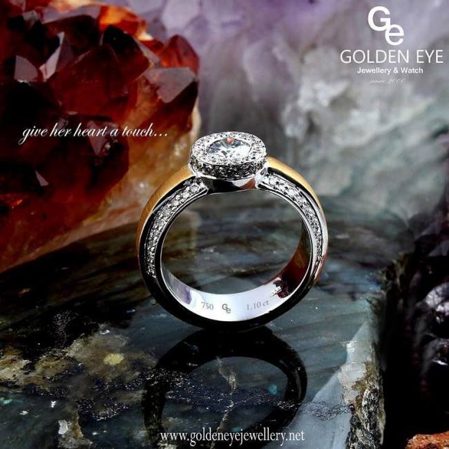 गोल्डन आई ज्वेलरी महिलाओं के लिए बढ़िया हीरे की सगाई की अंगूठी के आभूषण सोने या प्लैटिनम अलान्या पर