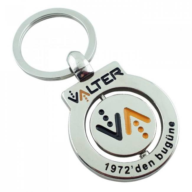 алцан промоција 3д прилагођени ротирајући вртећи промотивни метални корпоративни лого привезак за кључеве