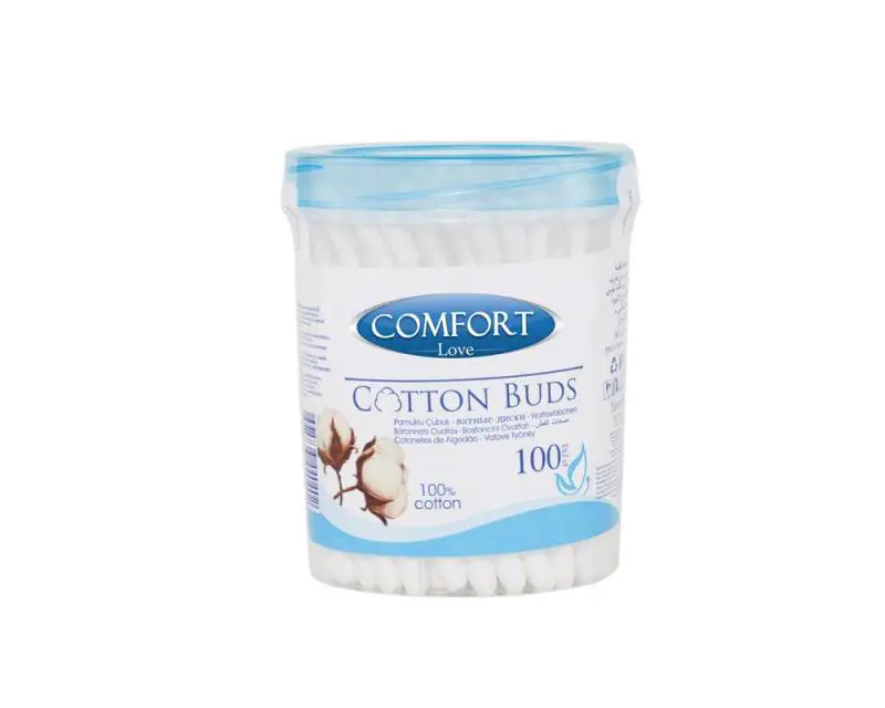 aksan comfort love 100 % ren bomull hygienisk sminkpinnar knoppar öronstift 100 st cmf 600