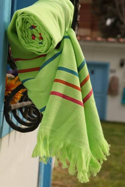 बर्बरलर फंडोची 100% तुर्की पेश्टेमल सूती तौलिया हरा 70 × 160 सेमी 380 ग्राम