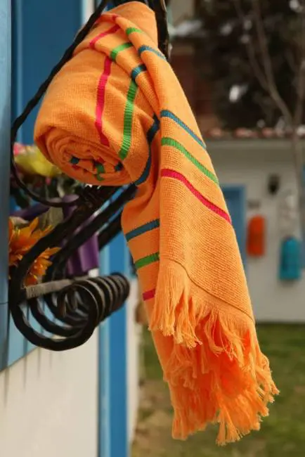 berberler loincloth 100% turkish cotton towel 70 × 160 cm 380gr peshtemals orange stripped
