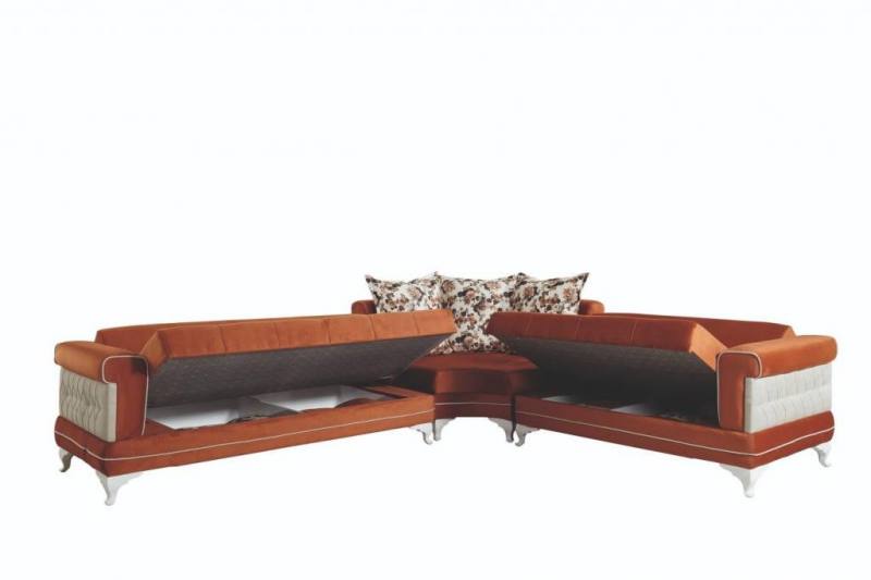 cassalis 3 件套轉角沙發床帶儲物客廳家具套裝瑪瑙