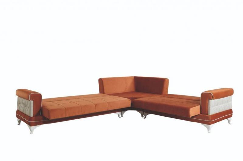 cassalis 3 件套轉角沙發床帶儲物客廳家具套裝瑪瑙