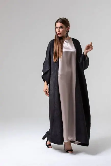 gyönyörű fekete abaya sapka luxus a237216bl