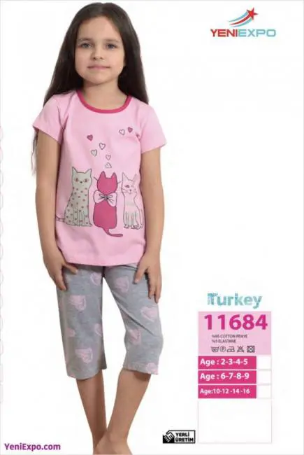girls cute  soft cotton pajama set 11684 ym 1