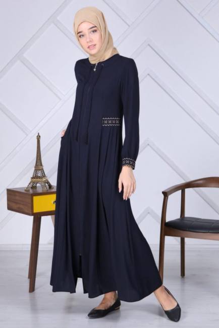 új cipzáras abaya ruha divat szerény muszlim mc2020