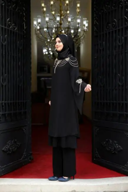 najnovije elegantne dvodijelne skromne haljine za muslimanke - stil 4614