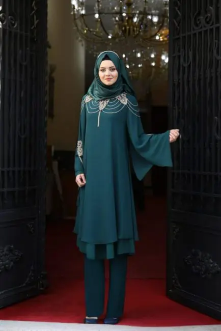 dernières robes modestes élégantes en deux pièces pour femmes musulmanes - style 4614