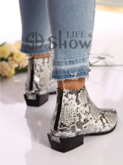 ботильоны из змеиной кожи, женская обувь showlife4, новый топовый бренд