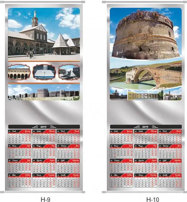 Calendare promoționale din satin de perete de birou h 20