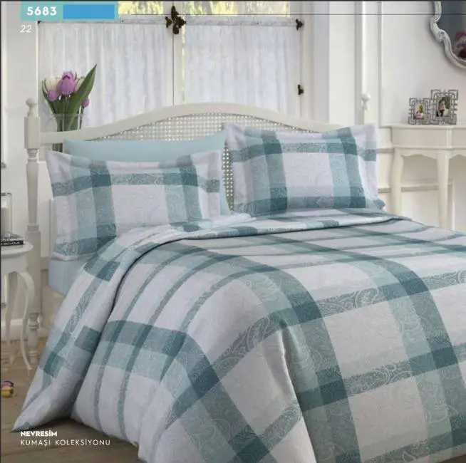 висококачествени спални чаршафи кариран шик дизайн 5683