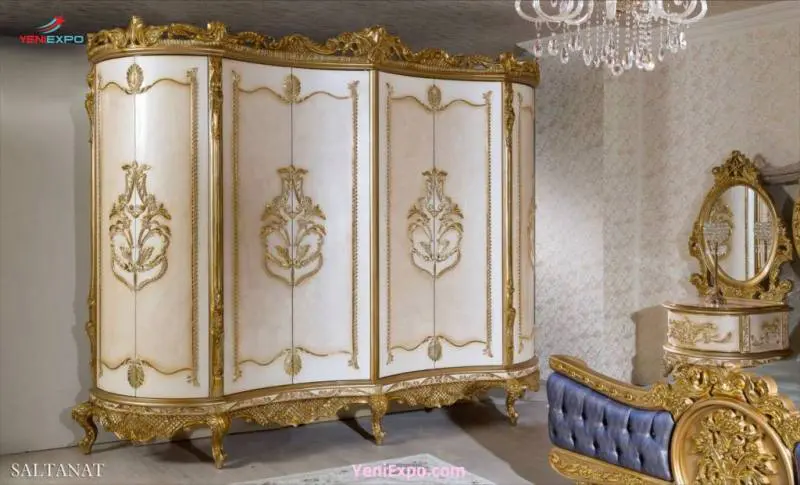 ריהוט חדר שינה קלאסי של Saltanat - עיצוב נובל מלכותי 2024: בו יוקרה פוגשת אלגנטיות נצחית