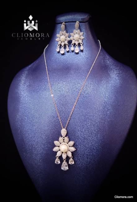 conjunto de joyas impresionante cliomora cz circonita cúbica zks44