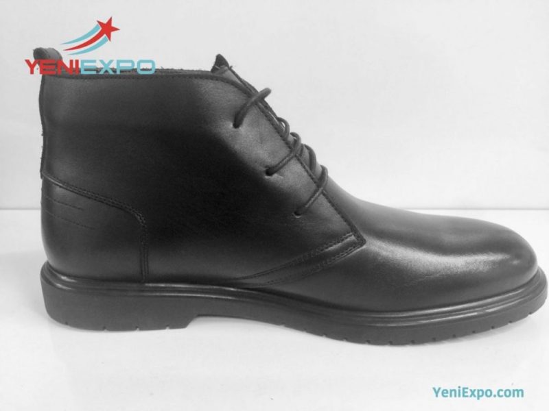 Botas masculinas de tornozelo plano por atacado moda turca sapatos de couro genuíno com cadarço inverno quente 38-45