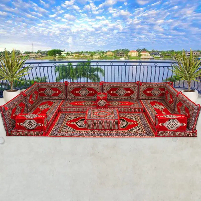 Sièges de sol arabes orientaux traditionnels du Moyen-Orient 7pcs + ensembles