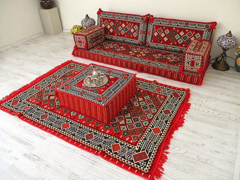 hagyományos közel-keleti keleti arab padló ülőgarnitúra 7db+ garnitúra