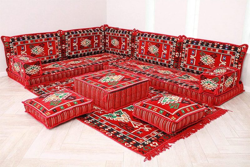 традиционен близкоизточен ориенталски арабски подови седалки 7 бр + комплекти