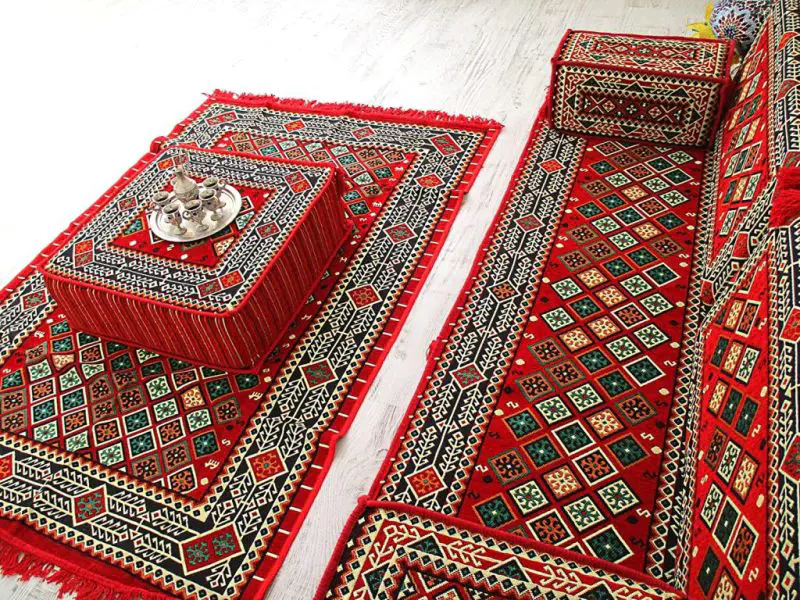 רצפת רצפת ערבית מזרח תיכונית מסורתית 7 יחידות+ סטים