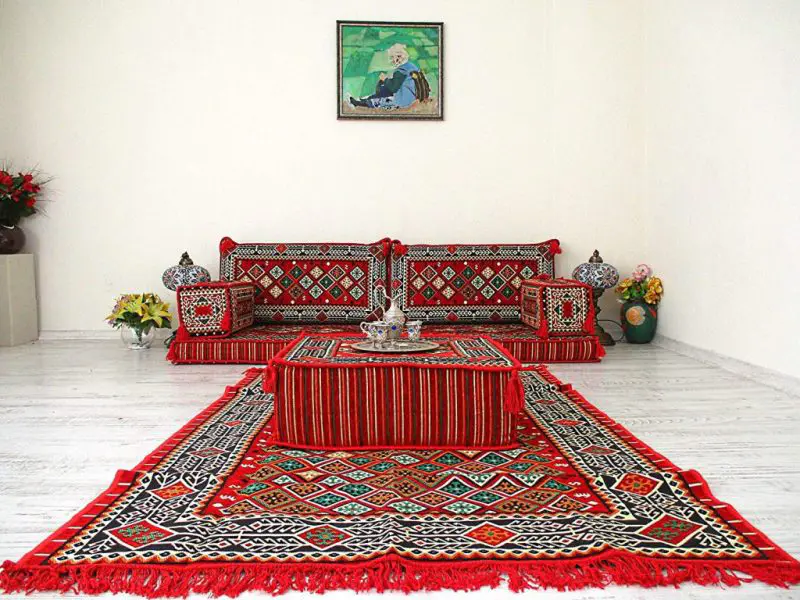 tradycyjne bliskowschodnie orientalne arabskie siedzenia podłogowe 7szt + zestawy