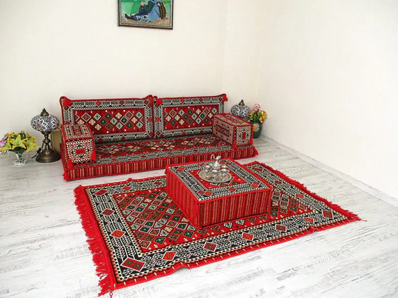 традиционен близкоизточен ориенталски арабски подови седалки 7 бр + комплекти
