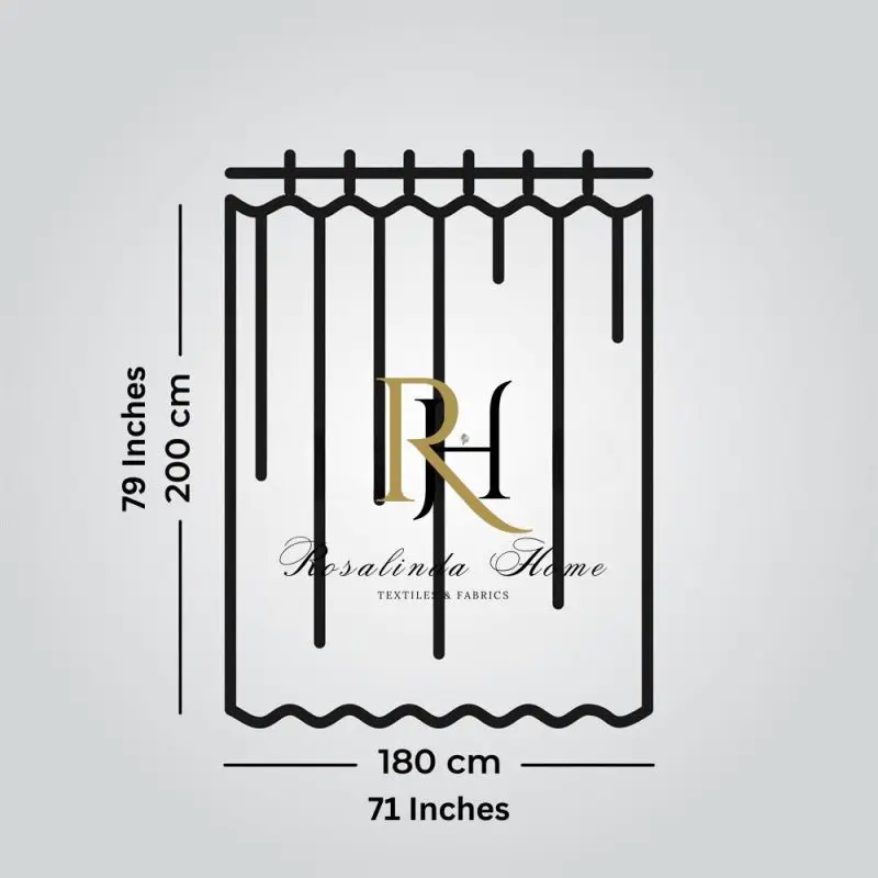 чорная паласатая фіранка для ваннай - фіранка для душа 70.87 х 78.74 цалі (180 х 200 см)